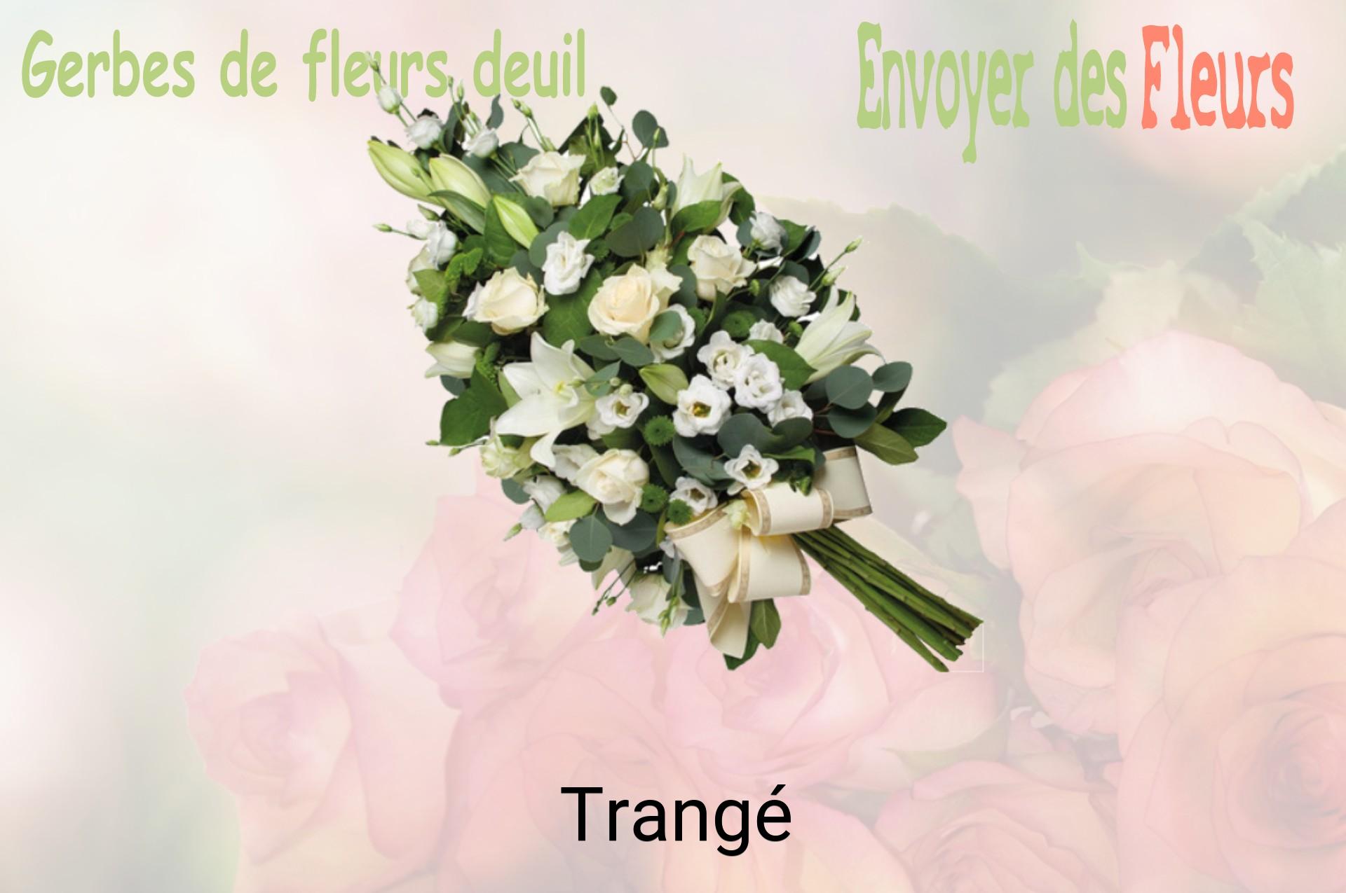 Gerbe de fleurs de deuil livrée à Trangé